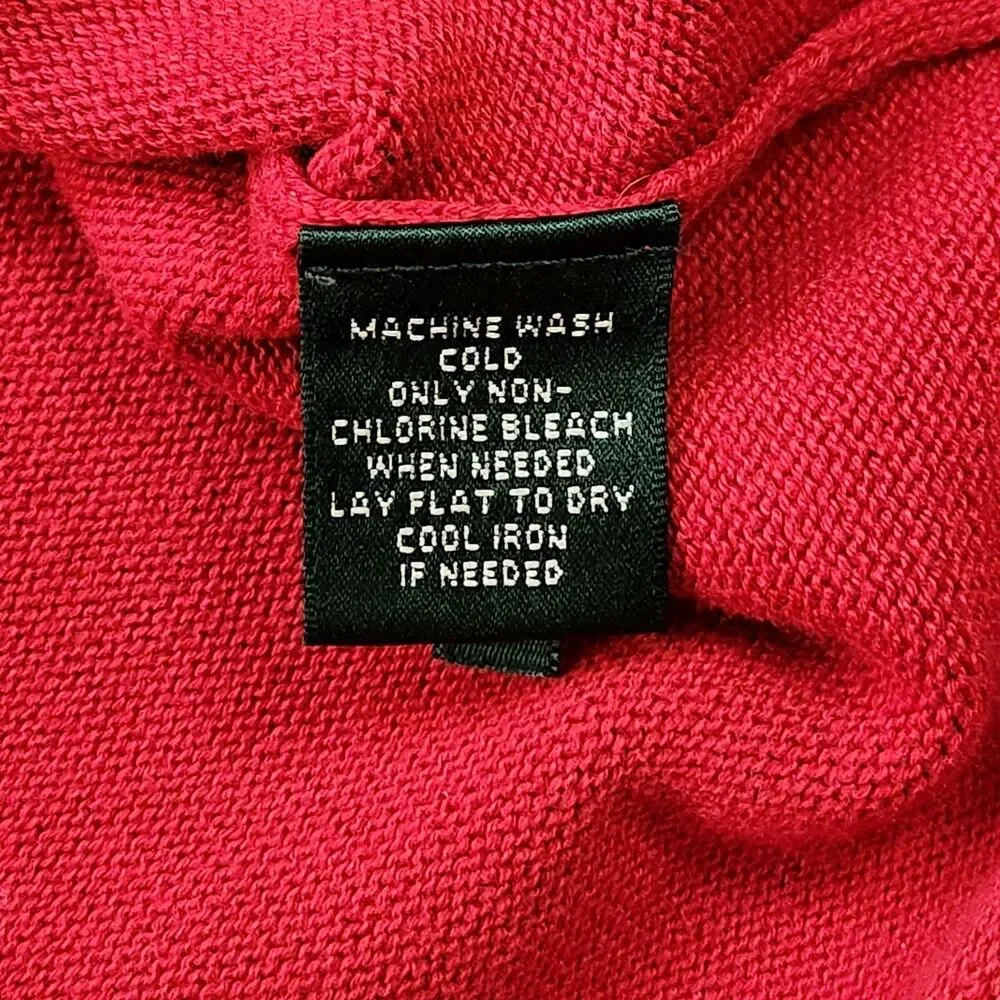 Lauren Ralph Lauren 1/2 Zip Sweater Women's‎ XL Red Black Pullover Mock Cotton